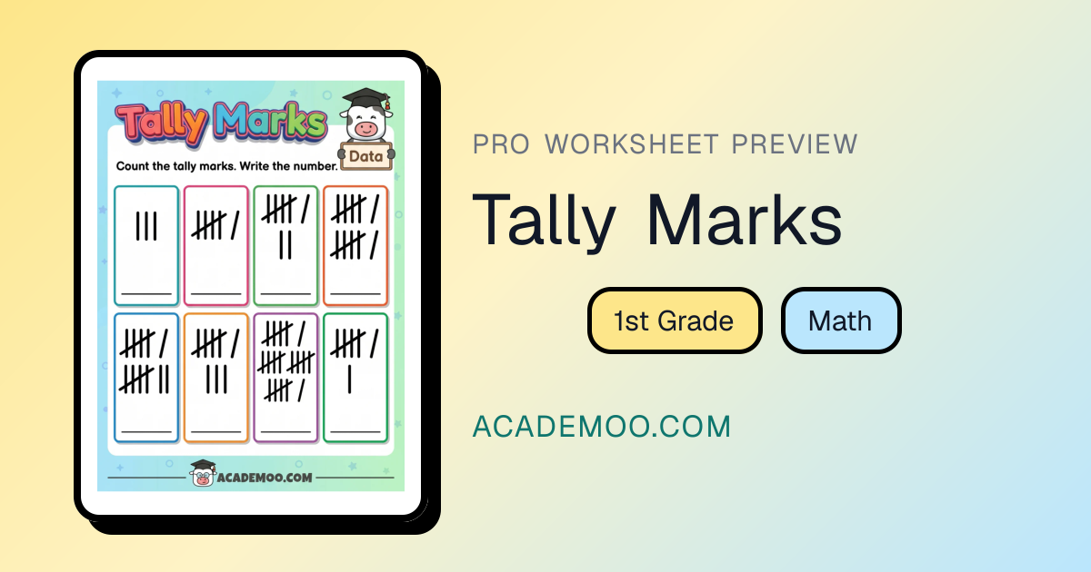 Tally Marks - Printable Worksheet | Academoo